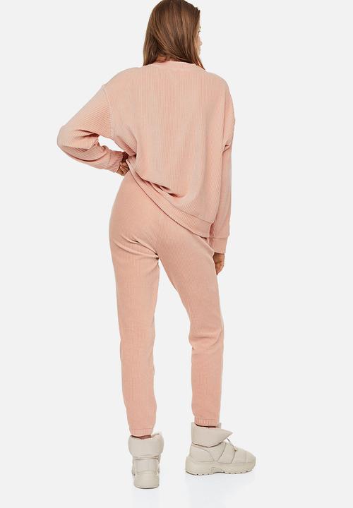 H&M - Velour joggers - powder pink