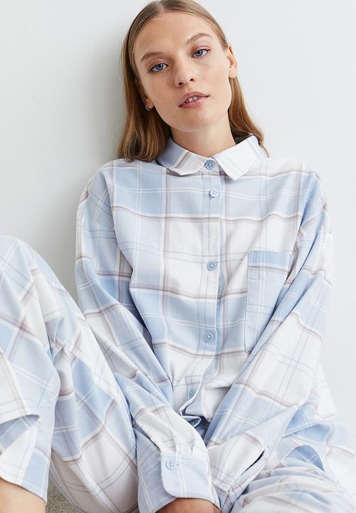 H&M - Checked pyjamas - light blue/checked