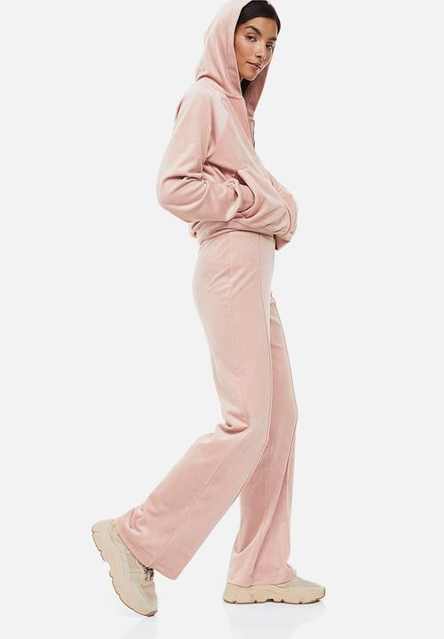 H&M - Velour trousers - powder pink