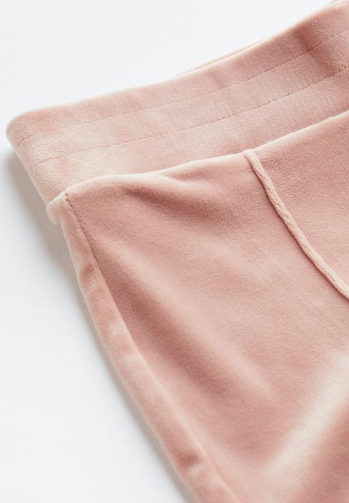 H&M - Velour trousers - powder pink