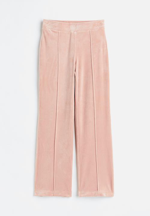 H&M - Velour trousers - powder pink