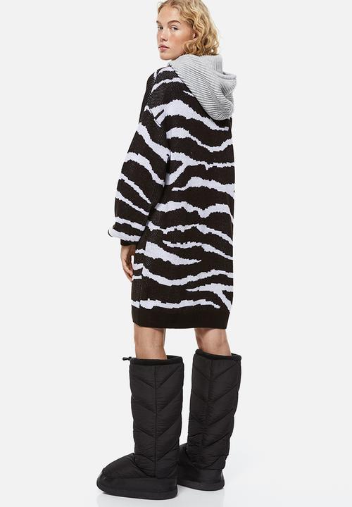 H&M - Knitted dress - black/zebra print