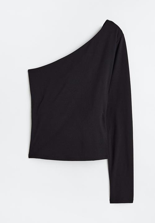 H&M - One-shoulder top - black