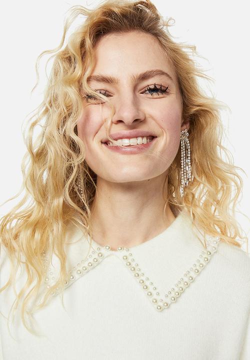 H&M - Collared knitted dress - white