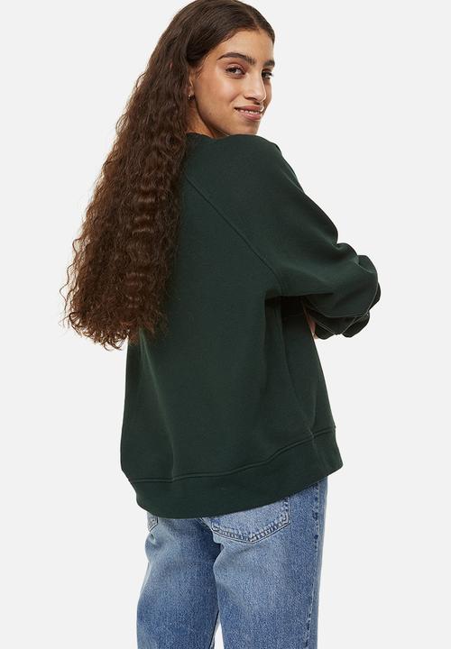 H&M - Crew-neck sweatshirt - dark green/new york
