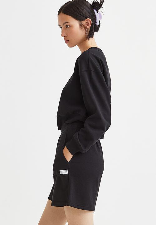 H&M - Cropped sweatshirt - black