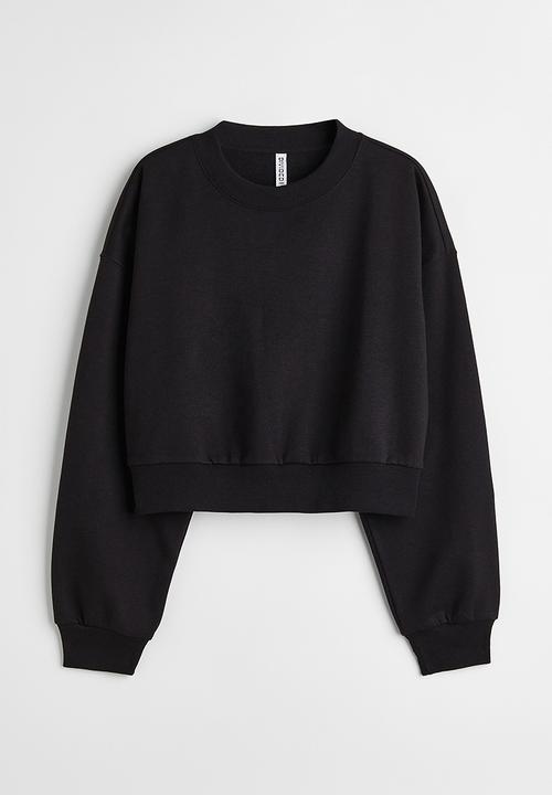 H&M - Cropped sweatshirt - black