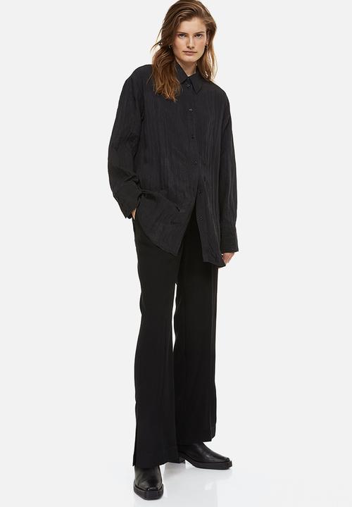 H&M - Crinkled chiffon shirt - black