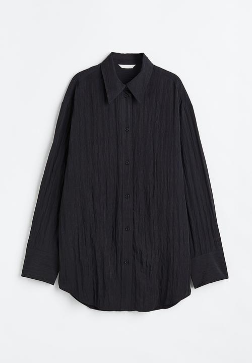 H&M - Crinkled chiffon shirt - black