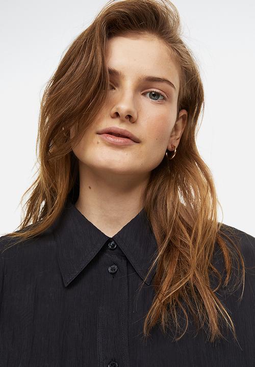 H&M - Crinkled chiffon shirt - black