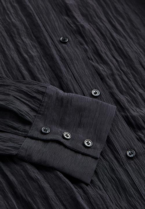 H&M - Crinkled chiffon shirt - black