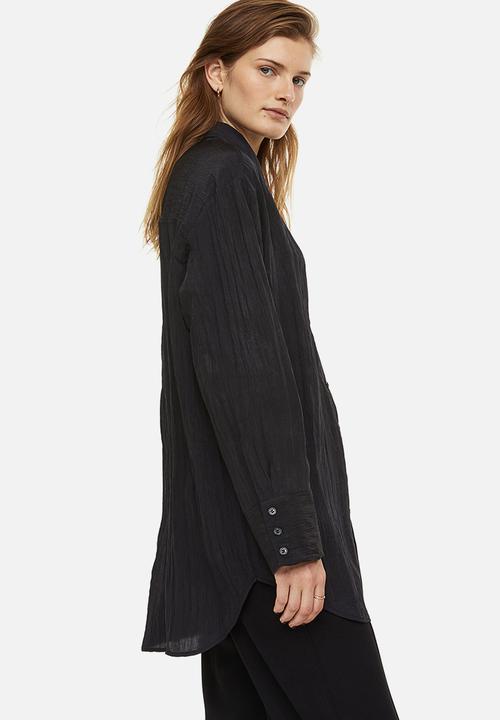 H&M - Crinkled chiffon shirt - black