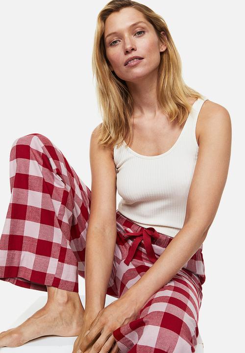 H&M - Pyjama bottoms -  red/checked
