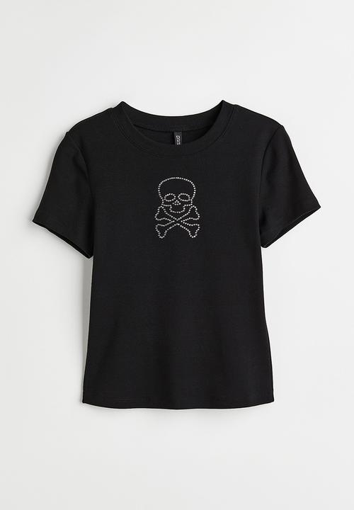 H&M - Fitted top - black/skull