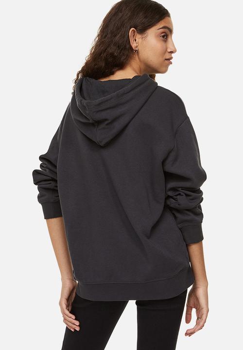 H&M - Motif-front hoodie - dark grey/nirvana