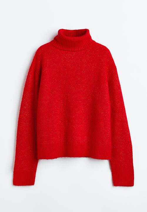 H&M - Rib-knit polo-neck jumper - red