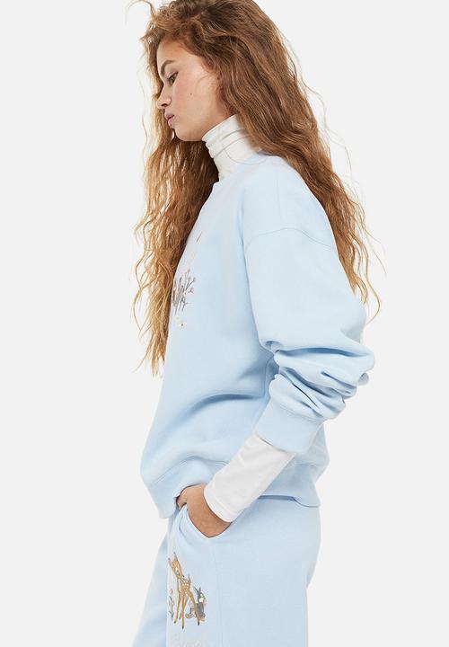 H&M - Printed sweatshirt - light blue/bambi