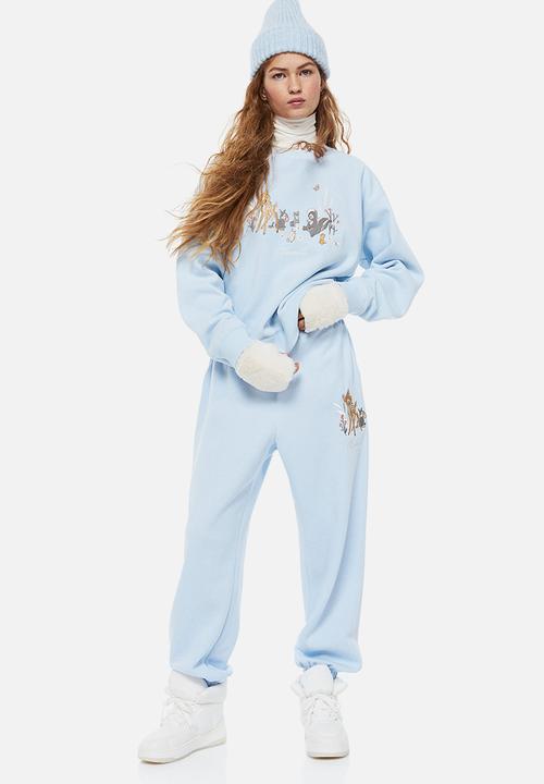 H&M - Printed sweatshirt - light blue/bambi
