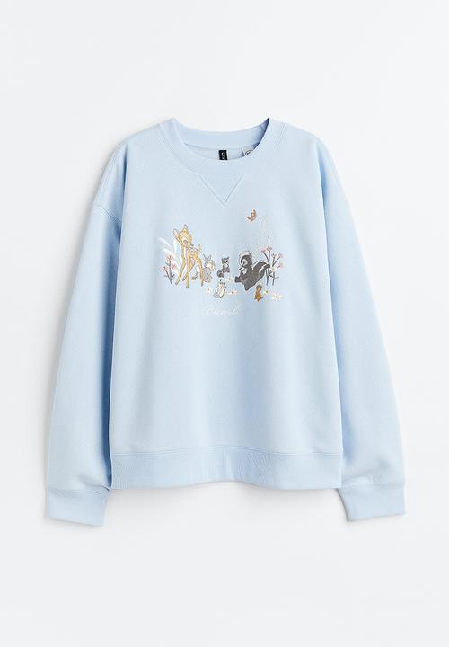 H&M - Printed sweatshirt - light blue/bambi