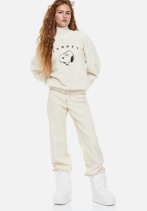 H&M - Printed sweatshirt - cream/snoopy