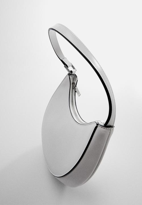 MANGO - Oval short handle bag - white