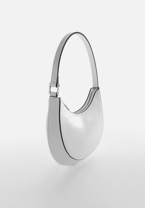 MANGO - Oval short handle bag - white