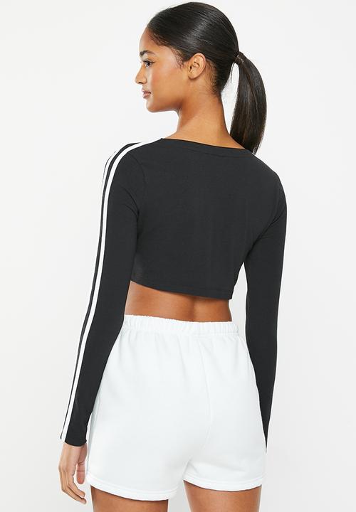 adidas Originals - Crop button long sleeve w - black