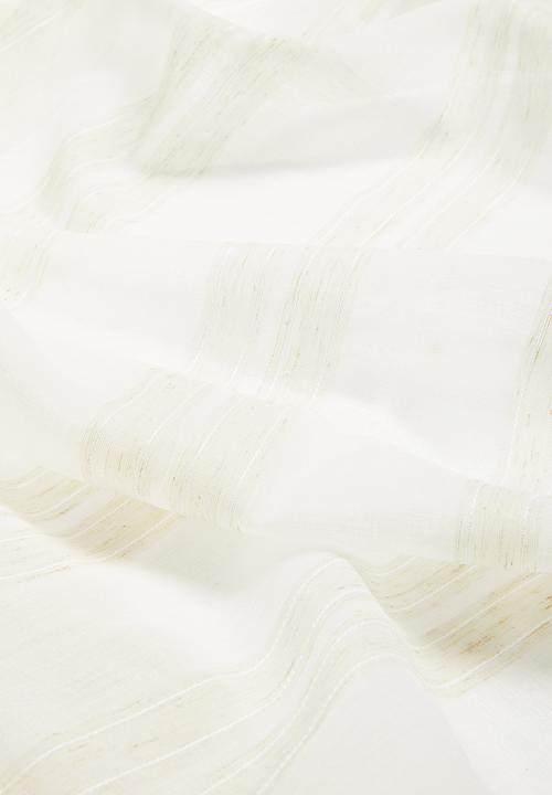 Design Collection - Linen stripe eyelet curtain - natural/linen