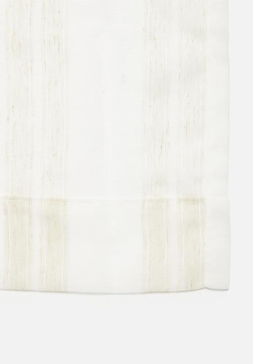 Design Collection - Linen stripe eyelet curtain - natural/linen