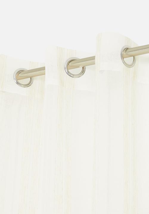 Design Collection - Linen stripe eyelet curtain - natural/linen
