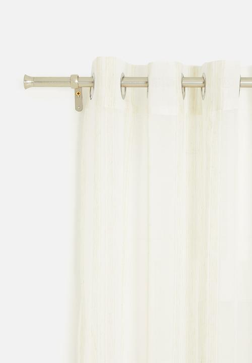 Design Collection - Linen stripe eyelet curtain - natural/linen
