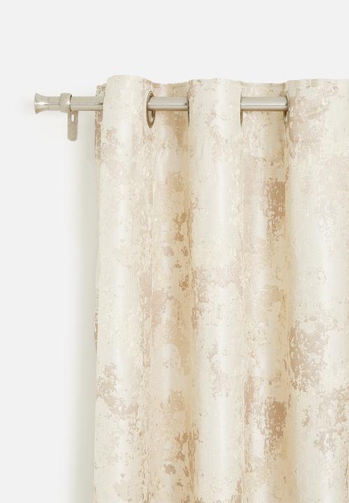 Design Collection - Victoria jacquard eyelet curtain - natural/taupe