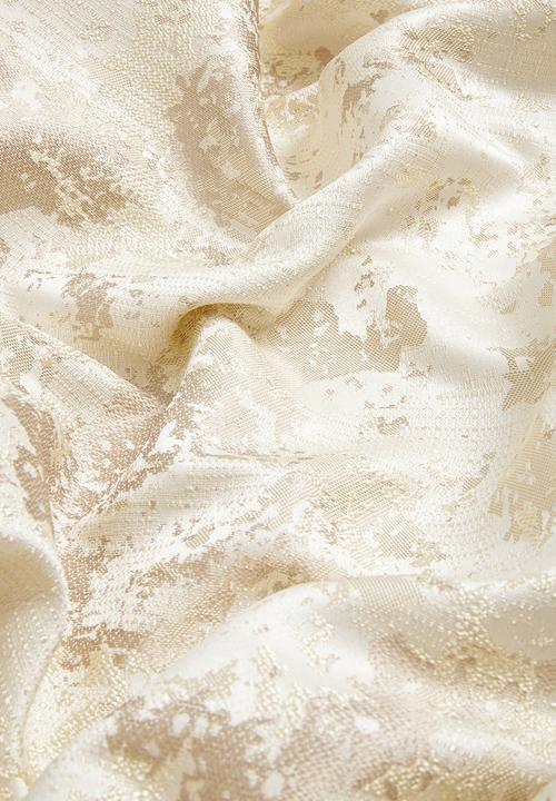 Design Collection - Victoria jacquard eyelet curtain - natural/taupe