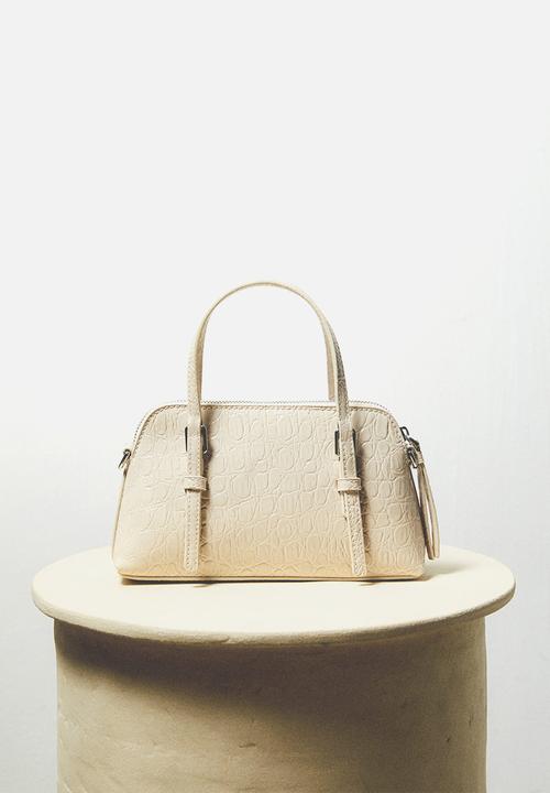 MANGO - Crocodile-effect handbag - off white