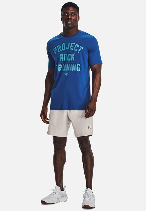 Under Armour - Ua project rock training short sleeve - blue mirage