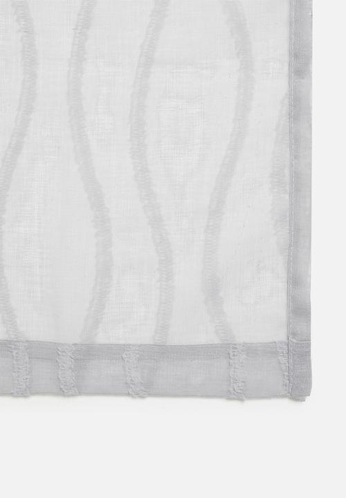 Design Collection - Wave sheer taped curtain -  grey