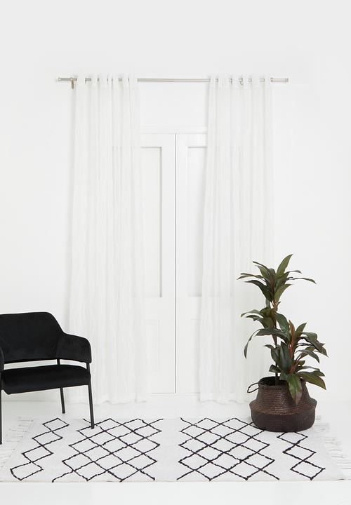 Design Collection - Wave sheer eyelet curtain -  natural/white