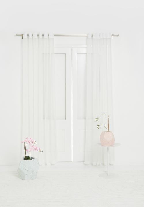 Design Collection - Plain voile eyelet curtain - white