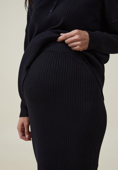 Cotton On - Maternity friendly urban midi skirt  - black