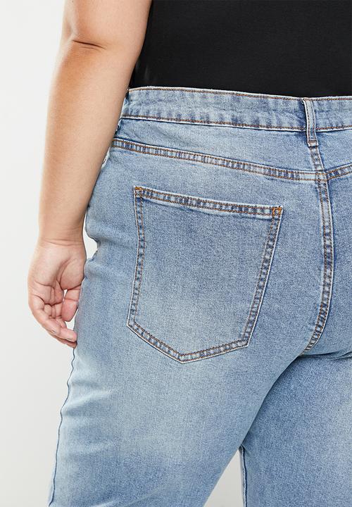 Cotton On - Plus stretch mom jean - light blue 