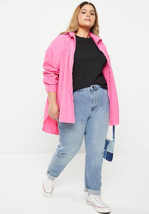 Cotton On - Plus stretch mom jean - light blue 