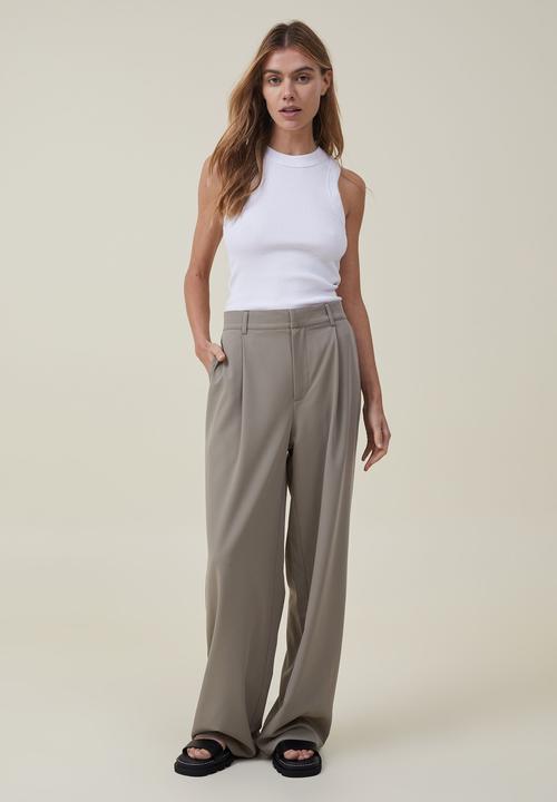 Cotton On - Jamie suiting pant - dusty khaki
