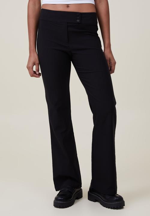 Cotton On - Cameron low rise suiting pant - black