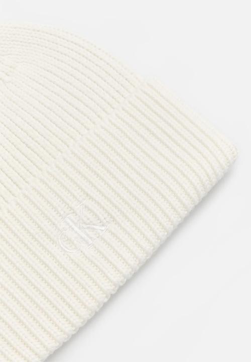Calvin Klein - Minimal monogram beanie - ivory