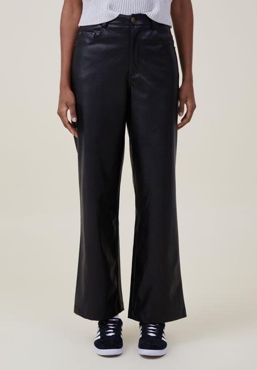 Cotton On - Arden faux leather pant - black
