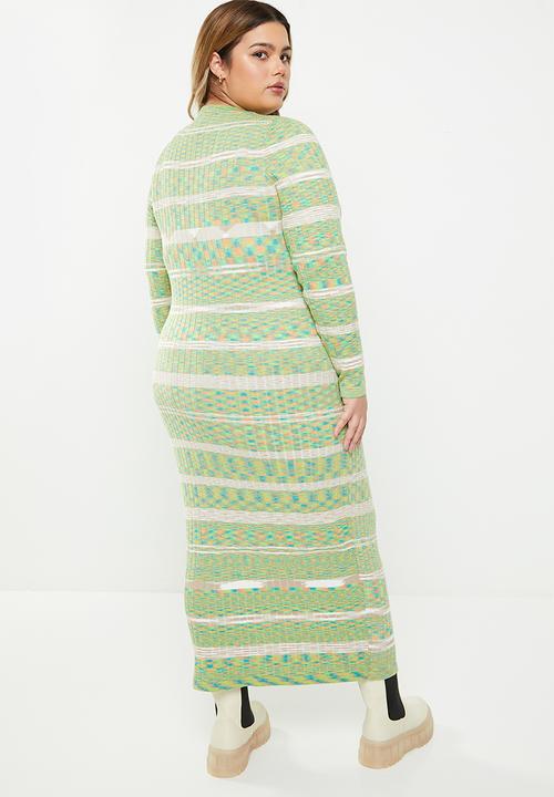 Cotton On - Plus midaxi space dye knit dress - multi spacedye