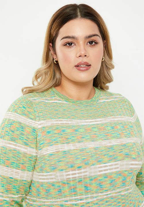 Cotton On - Plus midaxi space dye knit dress - multi spacedye