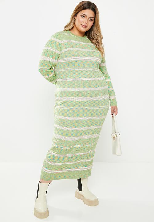 Cotton On - Plus midaxi space dye knit dress - multi spacedye