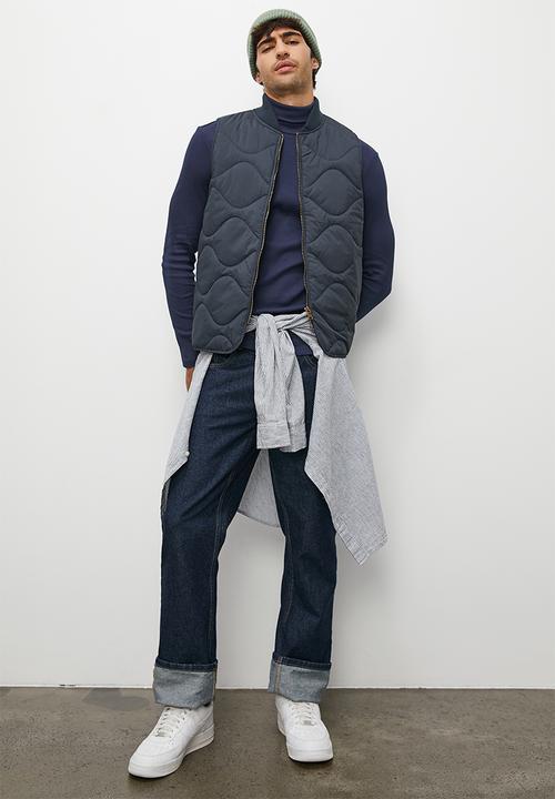 Superbalist - Sochi slim ribbed roll neck long sleeve tee - navy