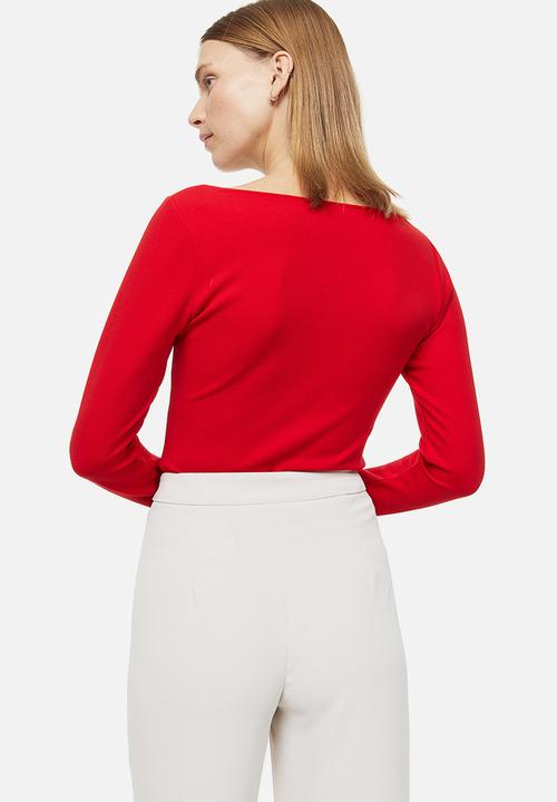 H&M - Fitted jersey top - red